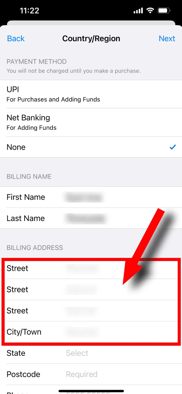 Fill in the address fields with details to proceed with your Melbet account setup.