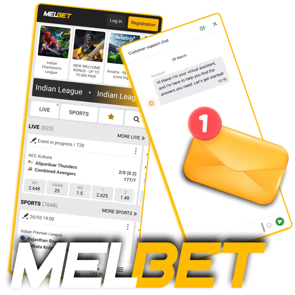 Melbet customer support is ready to help you any time.