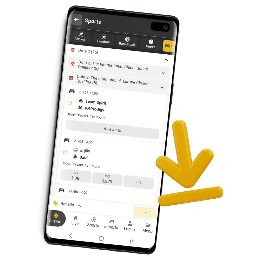 Use app via Melbet website.