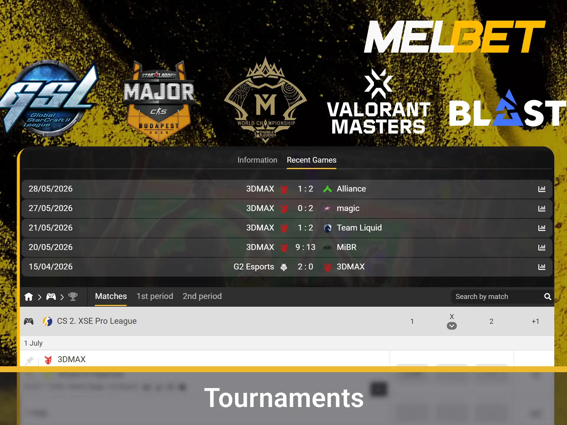 Find the biggest eSports tournaments to bet on via the official Melbet website.
