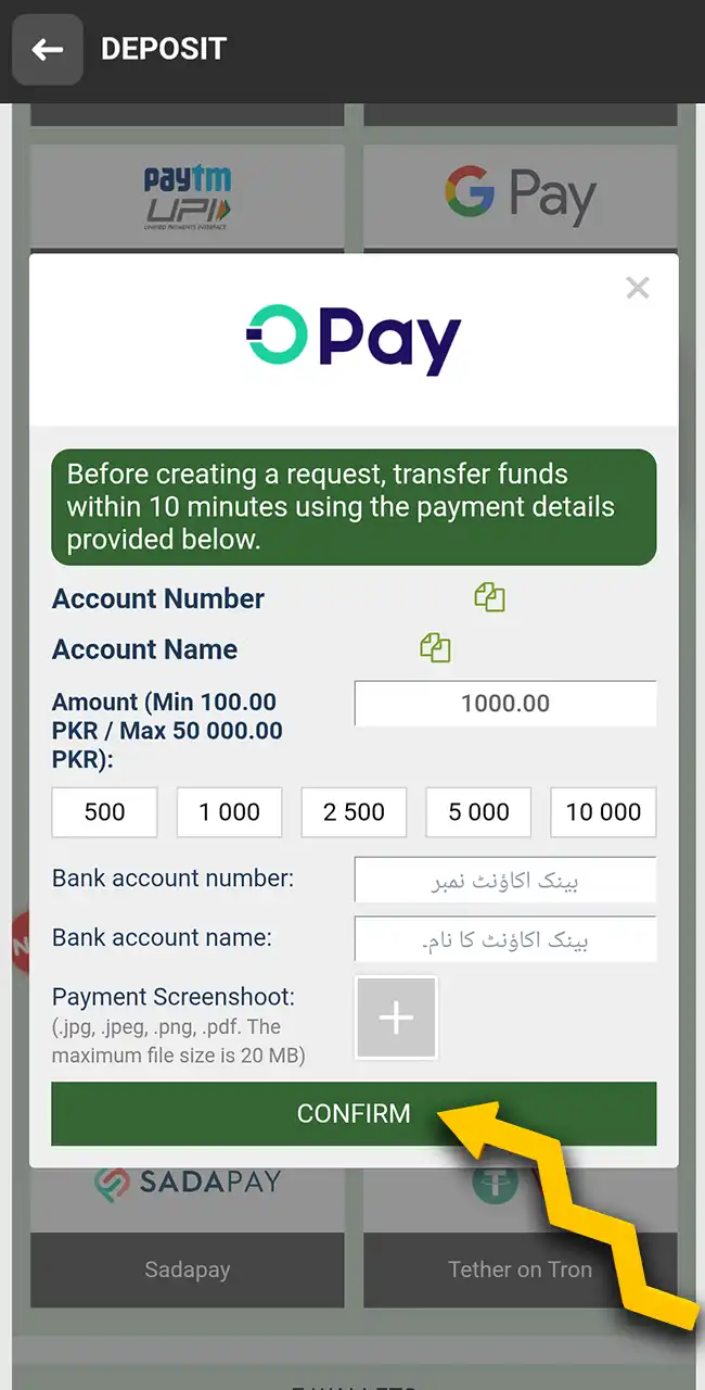 Fund your account using convenient local payment methods.