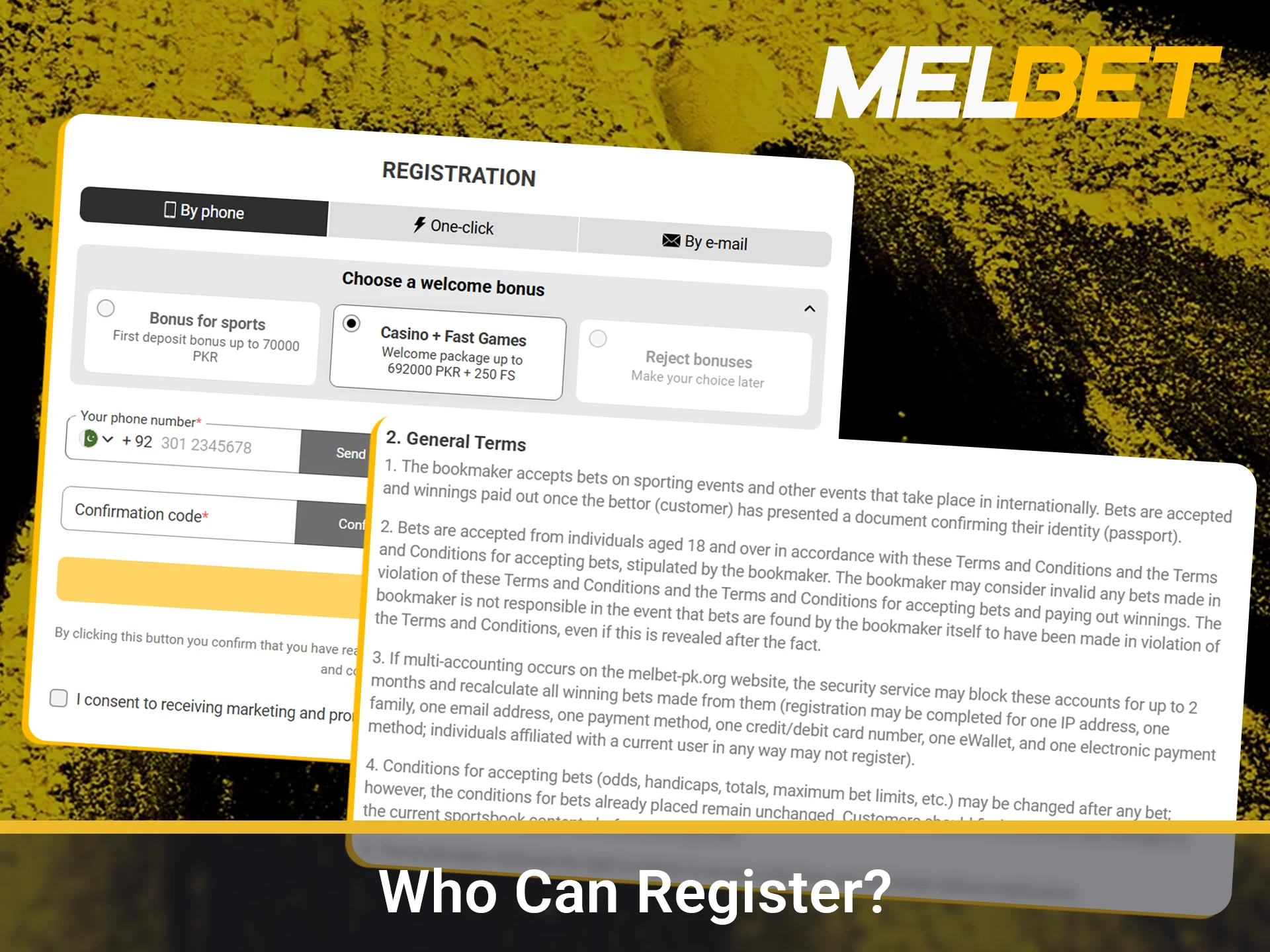 Check account eligibility requirements for Pakistani players.