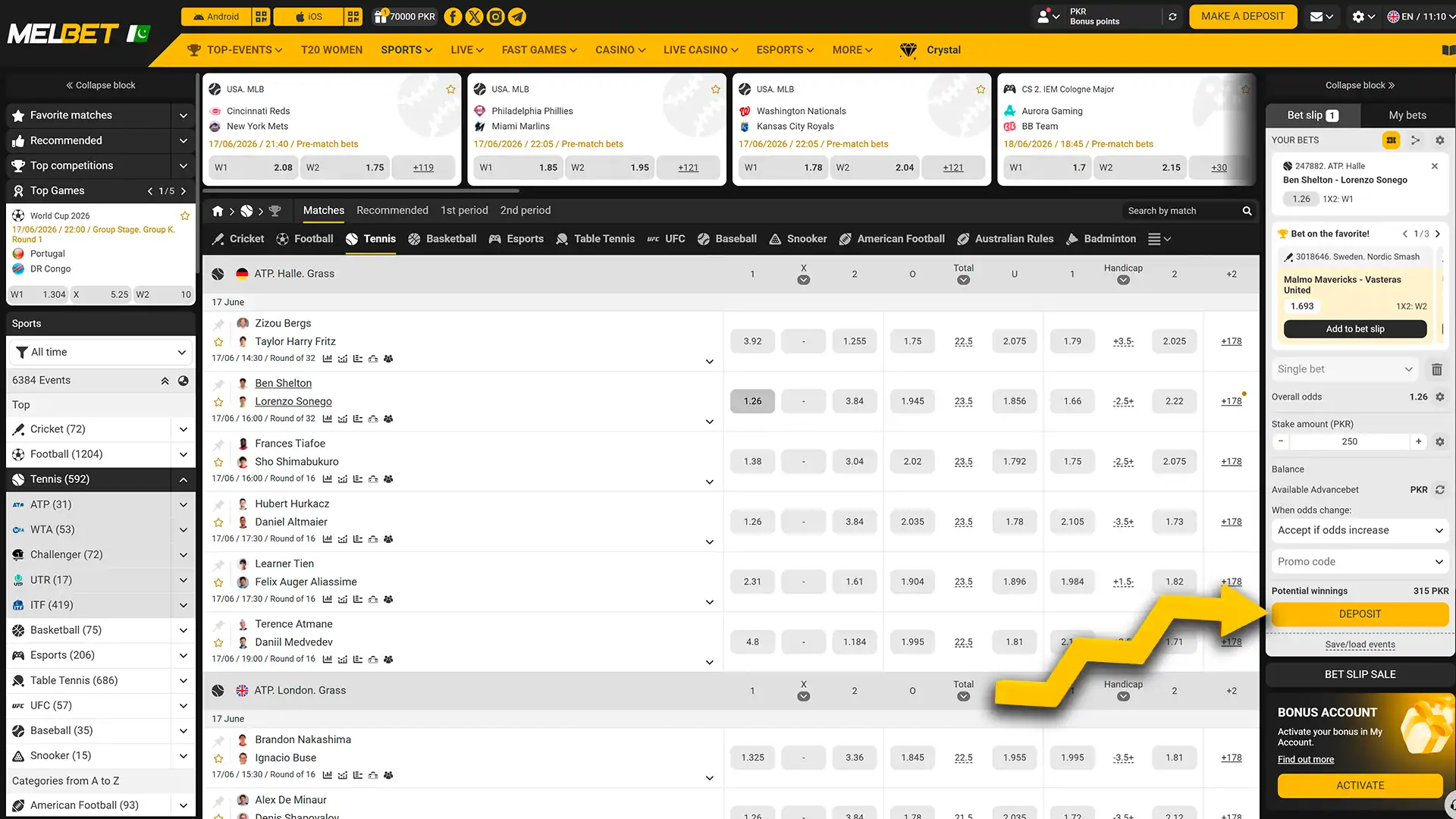 Wait until the match ends on the official Melbet website.